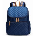 Kiddale Baby Diaper Mummy Bag Multi functional Quilted Backpack With Diaper Changing Station, Insulated Pockets, Stroller Hooks-Blue