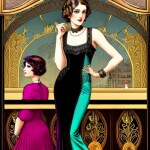 Love Creation A4 Size poster print for creative wall art- art-nouveau-wine-bar-art-print-colorful-illustration-of-a-lively-night-out-5995( Sticker)