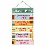 Indianara Multicolor Kitchen Rules Wall Hanging MDF Decorative Wall Art For Living Room, Bedroom, Home Decor, Office, Gift Plaques Set of 6