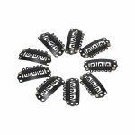 liya U-shape Stainless Steel Wig Clips for Hair Extensions and Patches Black Set of 12Pcs Pack of 1(Wig clips Set of 12Pcs) Hair Clip (Black)