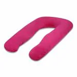 Dormyo Cozy: Maternity U-Shaped Body Maternity Pillow for Pregnant Women with 100% Velvet Stretch Detachable Zipper Pillow Cover- 2.5Kg Pink