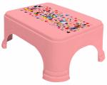 Kuber Industries Disney Team Mickey Print Square Plastic Bathroom Stool (Pink)