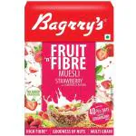 Bagrry's Fruit 'N' Fibre Muesli, 500 GM | Goodness of Real Strawberries | More Than 40% Imported Oats |High Fibre with Added Bran | Source of Protein | Strawberry Muesli