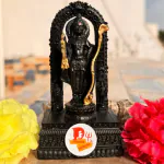 DARIDRA BHANJAN Ram Lalla Murti Idol Ayodhya Murti Made of Resin with Gold Dhanush Shree Ram Lalla Statue Shri Ram Murti for Home Decor, Ram lalla Statue, Ram Murti (Black).