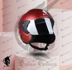 Urban Carrier ISI Certified ABS Material Half Face Stylish helmet for men and women with Clear Visor For Men(NANO-RED)