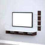 Anikaa Roxy Engineered Wood Wall Mounted TV Entertainment Unit (Wenge/White) - Ideal for Upto 43