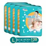TODDLES Comfy 30 Baby Diaper Pants (Size - L) With Quick Absorption Technology & Extra Protection | Easy to Pull Up and Remove|Pack of 4