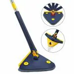 PRIME PICK Triangle Mop, 360-degree Rotatable Triangle Cleaning Mop Adjustable Wall Cleaning Mop Floor Cleaning Mop, Wet and Dry Cleaning, Removable and Washable (Blue)