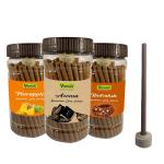 Vidhan Dhoop Sticks Premium Jar 3x100Gm | No Bamboo | No Charcoal | Dhoop Stick | Dhup | Pooja Dhoop Sticks (Pineapple Aroma and rudraksh) Pack of 3 Jar