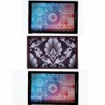 ANGIRA HANDICRAFTS Handmade Wooden Tray with Handprinted Designs Serving Trays Set of 3 Tray