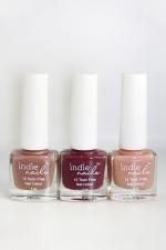 Indie Nails Go To Nudes Vegan Nail Polish Combo Set of 3, Ideal Gift for women and girls, mini kit, pack of 3, Quick dry, 12 Toxic Free Formula, Festive Gifting