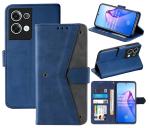 Autofocus Faux Leather Back Case Flip Cover for Oppo Reno8 Pro 5G with ID Card Slot | Foldable Stand | 2 Card Slot | 1 Cash Slot | Magnetic Closure - Executive Blue, 23681