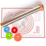 Ravido Red Stainless Steel Adjustable Rolling Pin With Thickness Rings For Baking