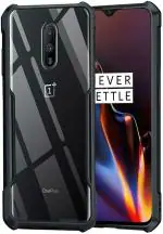 XOVO Back Cover for OnePlus 7 (Transparent, Black, Pack of 1)