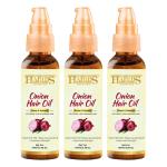 Habibs Onion Hair Oil for Hair Fall Control & Helps Promote Hair Growth Breakage Boosts Healthy Hair Growth with rosemary Oil 100 ML Pack of 3