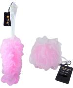 Lonekart Pp Handle, Loofah For Bathing Pink (Pack of 2)