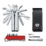 Victorinox Swiss Tool X Plus Ratchet 115mm with Leather Pouch, Grey, Swiss Made (3.0339.L)