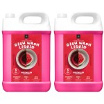 BLISS & BLUSH Dish wash Liquid pink 10Liter with Lemon Fragrance Grease Cleaner For All Utensils, Dishwashing Liquid