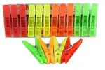QinPin Durable Plastic Cloth Clips for Clothesline Drying with Rust Resistant and Non-Slip Grip - 12 Pack of UV Resistant Laundry Clips