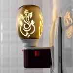 Xylanquill Multipurpose Night lamp Kapoor dani/Electrical Machine/Incense-Aroma Burner/Camphor Diffuser Steel Ceramic for Puja,Mosquito,Home (GANESH)