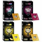 NottyBoy Saver Pack 4in1, 1500 Dots, Ultra Ribbed , Long Lasting, Banana Flavour Condoms- 40 Pieces