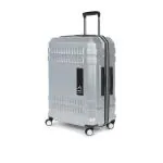 uppercase Bullet (Large) 74Cm, Spinner, Check-In Trolley Bag, Hardsided Anti-Scratch 8 Wheel Luggage, Tsa Lock & Anti-Theft Zippers, Suitcase For Unisex, 2000 Days Warranty (Silver, 32 X 54 X 74 Cm)