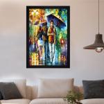 INTEXTURE GALLERY 99 Meeting My Ex Leonid Afremov Texture Paper Framed Art Print 19.25 Inches X 13.25 Inches,Perfect for Home Decor, For Living Room, Bed room, Office, Hotel,wall decoration