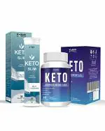 Vokin Biotech Keto 60 Capsules for weight loss (Blue) & Free Exclusive Keto Slim Water Soluble 20 Tablets