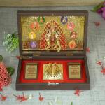 Goldgiftideas 24k Gold Plated Navdurga Photo Frame With Charan Paduka