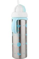 Mom's Pride Kidsify Yellow Plastic Baby Bear Opaque Soft Straw Feeding Sipper With Twin Handle Anti Spill Sippy Cup - 300 Ml