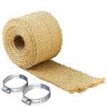 TMRIDE Bike Bullet Slinecer Wrap With Clamp Heat Shield Bike Exhaust Silencer Wrap 3 Meter Golden for Royal Enfield Classic 350