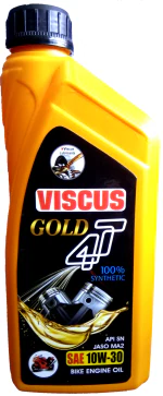 VISCUS Viscus 4T Petrol Engine Oil for Bikes Gold 4T 10W30 SN/MA2 100 % Synthetic BS-6 1L Drain interval 10000+ Kms