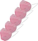 Rockjon Pink Non-Woven, Melt Blown Fabric N95 With Filter Face Mask - Free Size (Pack Of 5)