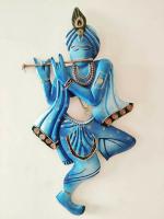 TC Krishna wall Hanging Home Decorative Handmade Resin Showpiece for Decoration Decorative Showpiece - 74.67 cm (Iron, Blue)