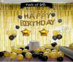 FANEX Happy Birthday Golden Foil Balloon(Pack of 68)