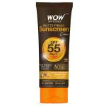 WOW Skin Science Sunscreen Matte Finish - SPF 55 Pa+++ - Very High Broad Spectrum - UVA &UVB Protection - Quick Absorb - No Parabens, Silicones, Mineral Oil, Oxide, Color & Benzophenone, 50mL