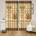 Frimerr Multicolor Om Namah shivay 3D Digital Printed Window Curtains (Set of 1)