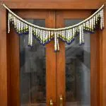 pujaNpujari Pearl Beads Handmade Hanging Door Toran/Bandarwal for Main Door Traditional Home Decoration (3 Feet), Blue