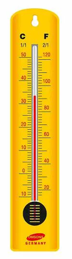Omsons Room Temperature Thermometer, Big Size Plastic Body, Range 10 To 50 Degree C, Without Certificate - Pack Of 10