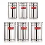 HAZEL Kitchen Steel Container Set Combo | Steel Storage Box For Kitchen | Steel Container For Kitchen Storage Set of 6 (800ml, 1700ml) | Ideal For Storing Rice, Cereal, Pulse, Snacks.