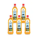 Naturalist 5L Cold Pressed Sesame/Gingelly Oil for Cooking (Chekku/Ghani/Virgin Oil) | Unrefined | 100% Natural | Chemical-Free | Edible/Massage/Hair Care/Oral Care Oil - Pack of 5 (1 Litre each)