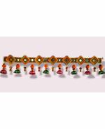 PREETENCY Ring Mirro Glass Embrodary Work/Stylish Traditional/Moti/Woolen Pompom Designs Toran for Main Entrance Door Toranam/Bandarwal for Decoration. . [ 3-FITS]