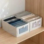 SURKHAMART Window Cloth Wardrobe Clothing Storage Box Foldable Multipurpose Clothes Finishing Box for Bedding Blankets Sheet