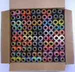 WIFFO (Thread Reel 100 pcs Box) 100% Spun Polyester Sewing Thread 100 Tubes (50 Shades 4 Tube Each)