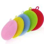NIJANAM 5 pcs Set Better Sponge (Cleaning Sponge) Silicone Scrubber, Multipurpose Kitchen Scrub Brush for Dish Pot and Veggies Fruit Non-Stick Pan. ( Multi-Color )(5-pcs )