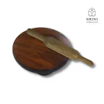 SHINI LIFESTYLE Wooden Chackla Belan, Roti Maker for Kitchen Rolling Pin & Board (Brown, Pack of 1)
