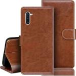 Slugabed Flip Cover for Samsung Galaxy Note 10 | Magnetic Closurer| PU Leather Magnetic Wallet Back Cover Case (Brown)