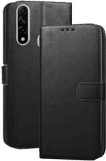Clickaway Black Faux Leather Back Case Cover For Oppo A31