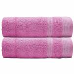 MAFATLAL Daffodil Series - Cotton Towel Set for Adults/Couples, Set of 2 Towels for Men & Women(42 x 62 cms) - 600 GSM Towels for Hand/Face (Purple)