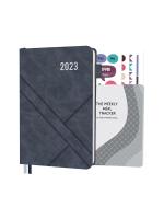 Doodle 12 Months Undated A5 Premium Productivity Planner, Pocket Meal Planner, 4 Sticker Sheets, Quote Cards, Tear Away Booksmarks - 312 Ruled Pages , 80 GSM (Royal Strokes)